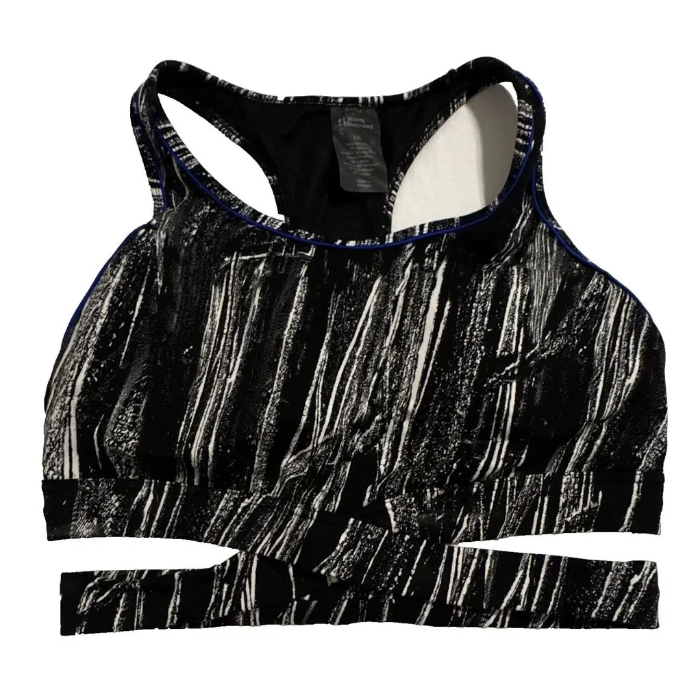 Sports Illustrated XXL Racerback Sports Bra Medium Support Wireless Abstract